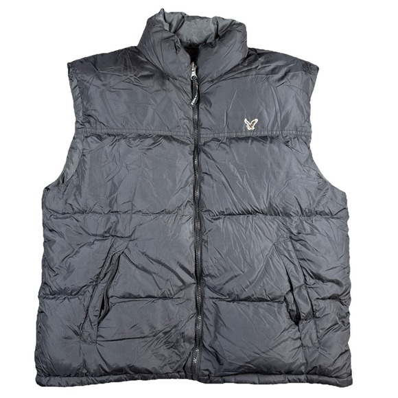American Eagle Outfitters Other - American Eagle Outfitters Puffer Vest Men's Large Black Down Filled Full Zip